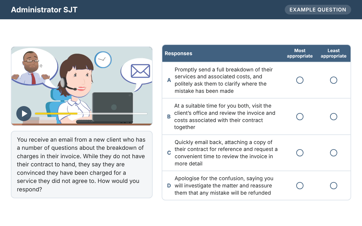 Example from the Administrator SJT