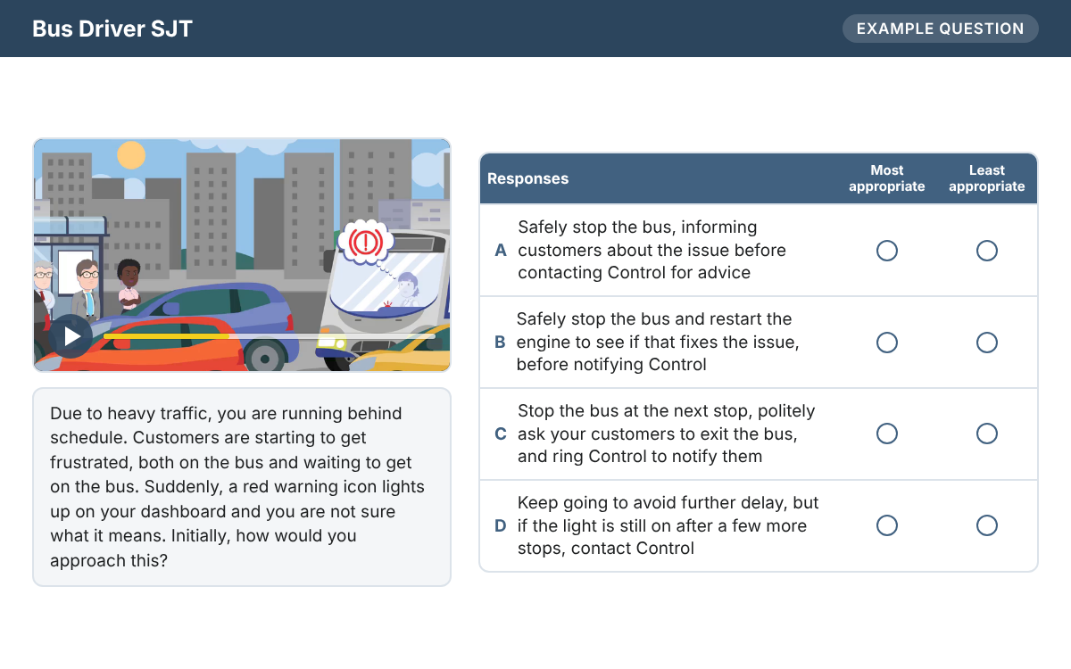 Example from the Bus Driver SJT