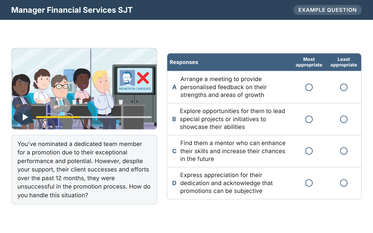 Example from the Manager Financial Services SJT