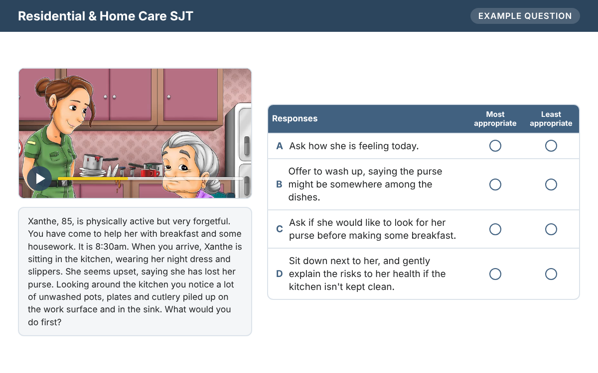 Example from the Residential & Home Care SJT