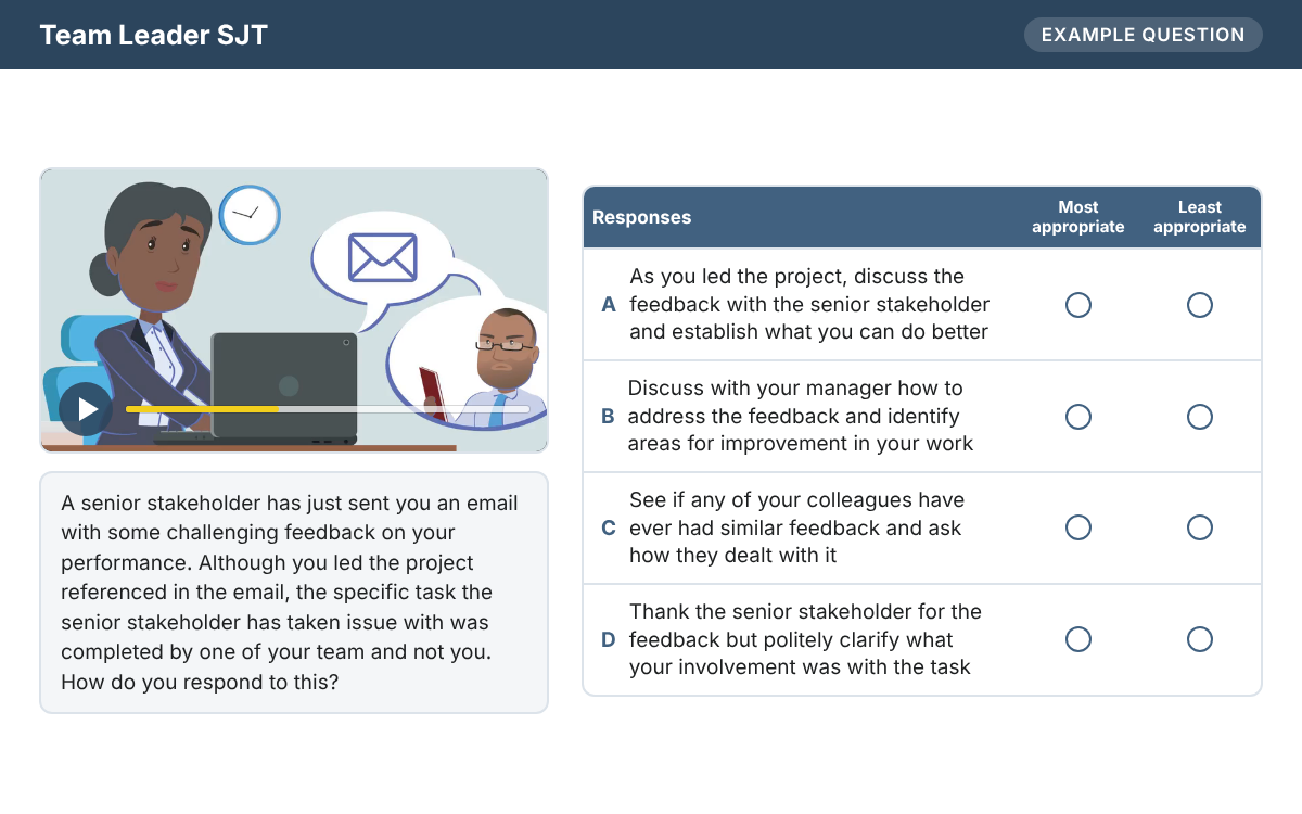 Example from the Team Leader SJT
