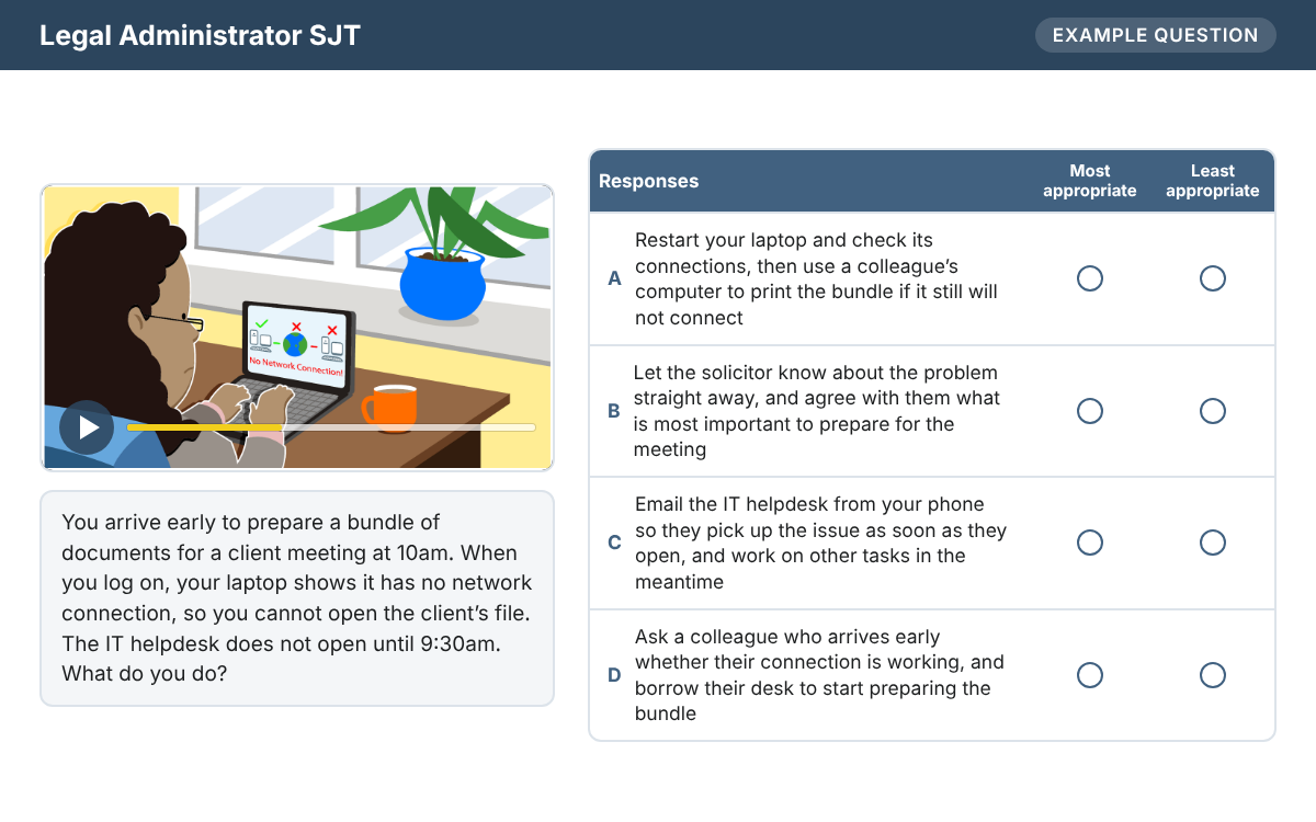 Example from the Legal Administrator SJT