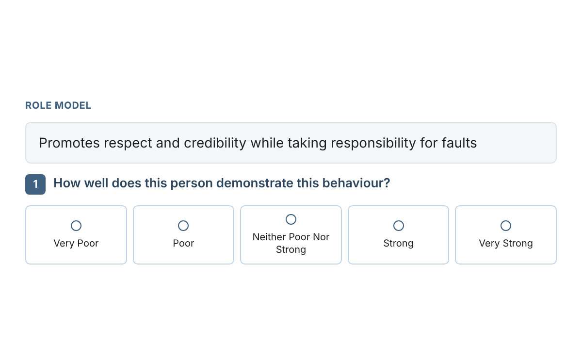 Example from our 360 Feedback Surveys