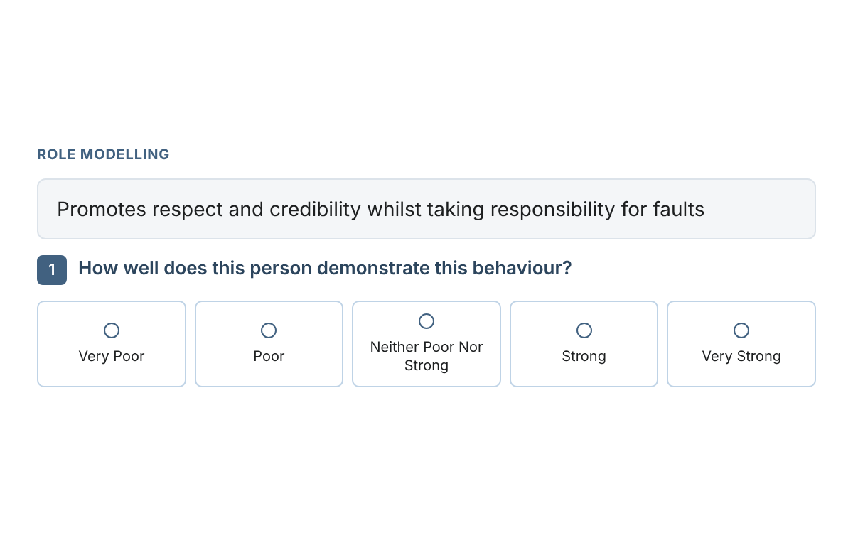 Example from the Manager Benchmark 360 Survey