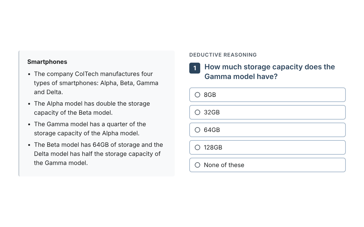 Example from the Deductive Reasoning Test