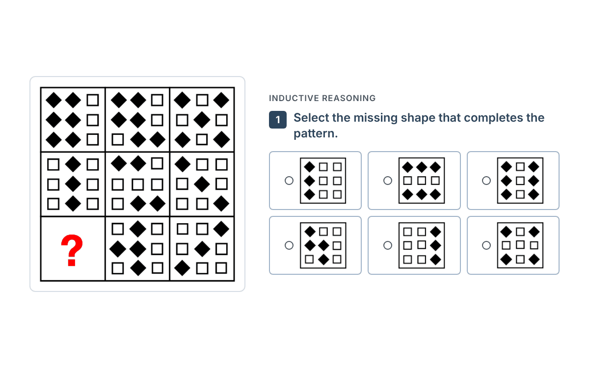 Example from the Inductive Reasoning Test