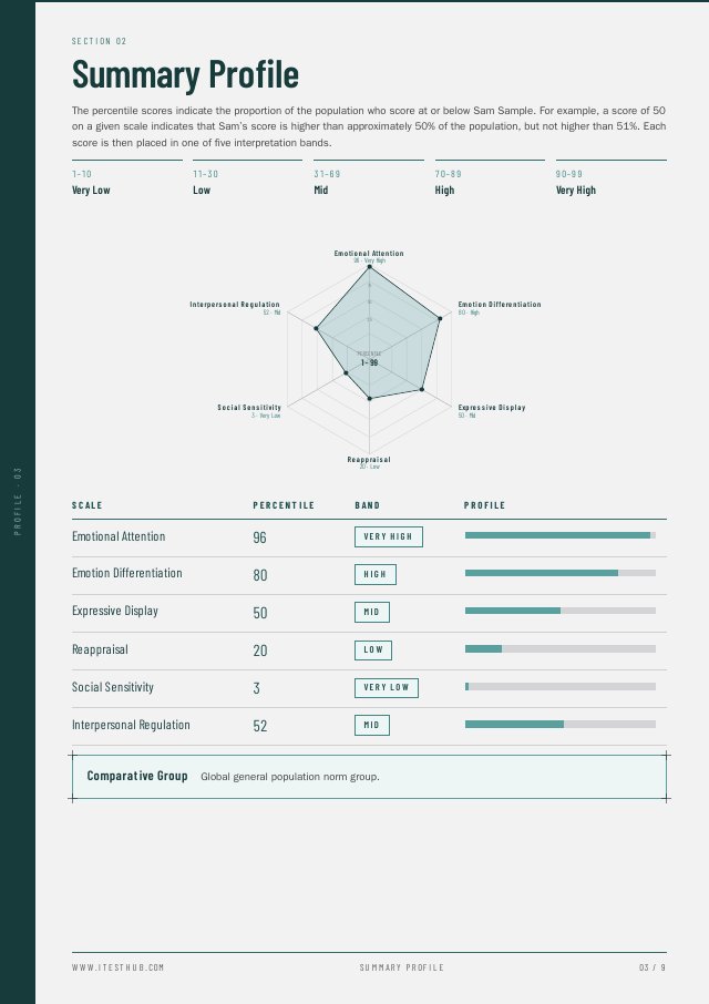 Profile Report summary profile