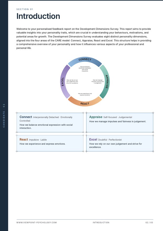 Candidate Report page