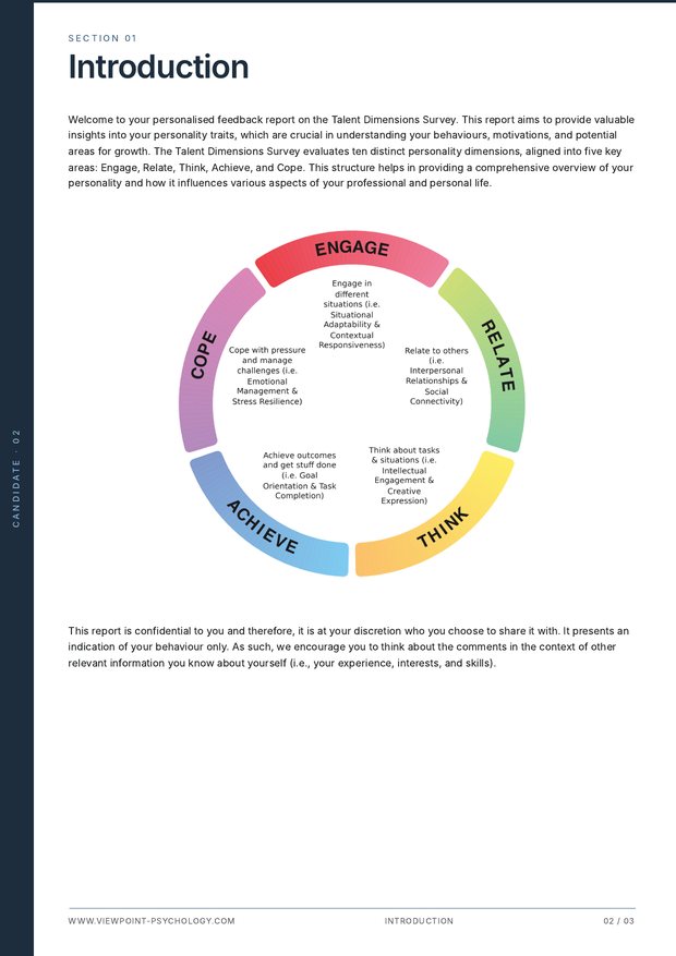 Candidate Report page