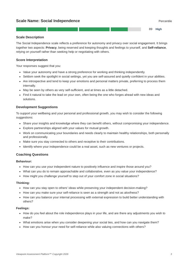 Report scale page