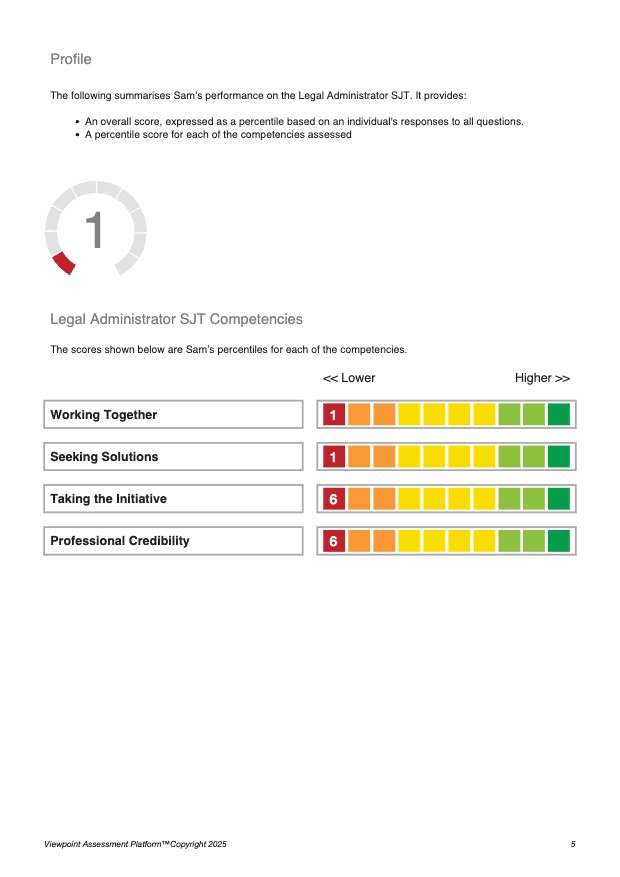 A page from the sample Interview Report