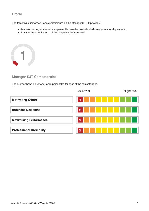 A page from the sample Interview Report
