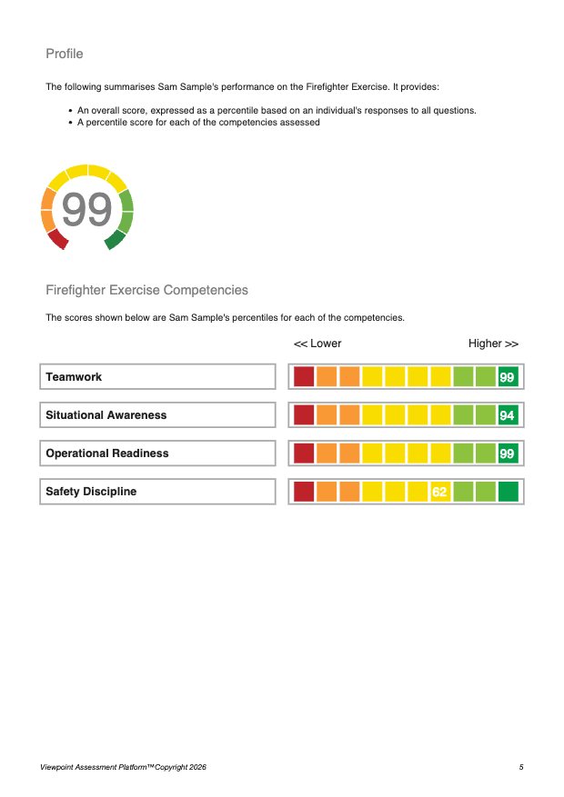A page from the sample Interview Report