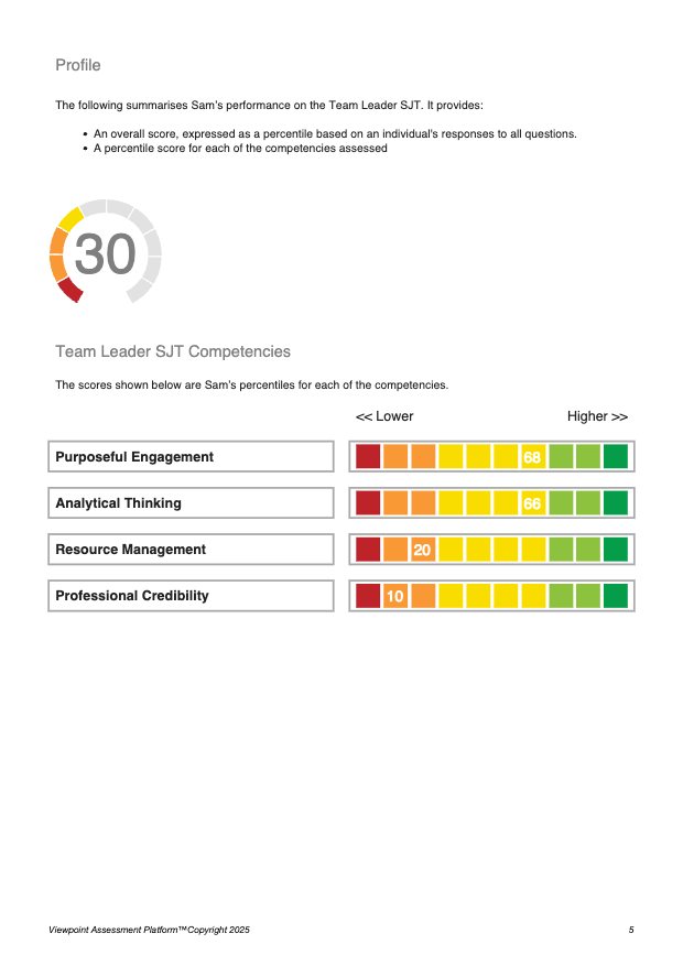 A page from the sample Interview Report